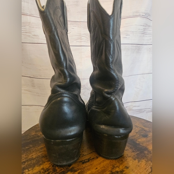 Durango Men’s Black Leather Cowboy Boots – Size 10EE - Picture 7 of 8